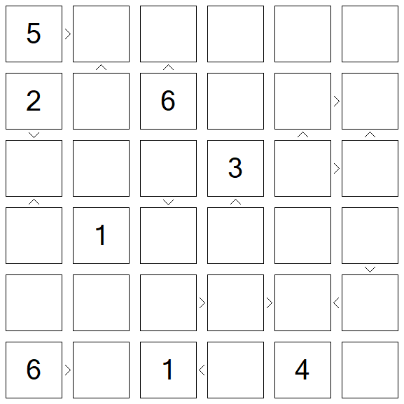 Futoshiki - Difficile