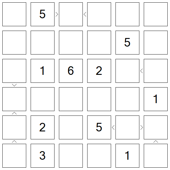 Futoshiki - Difficile