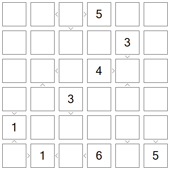 Futoshiki - Difficile