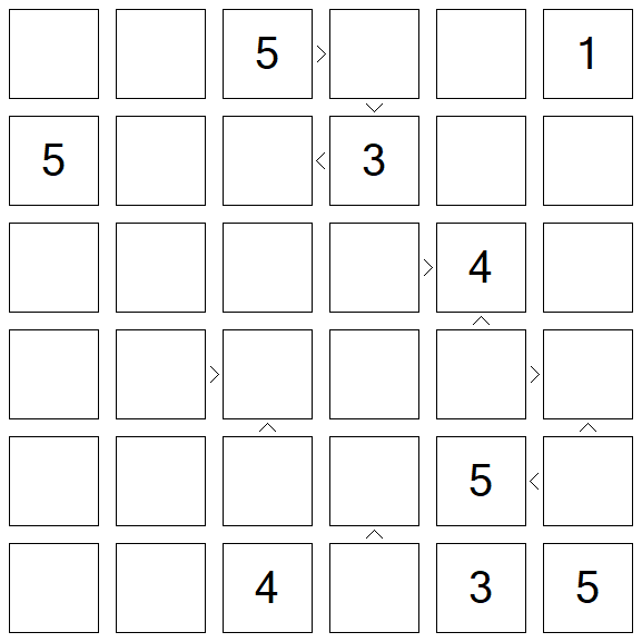 Futoshiki - Difficile