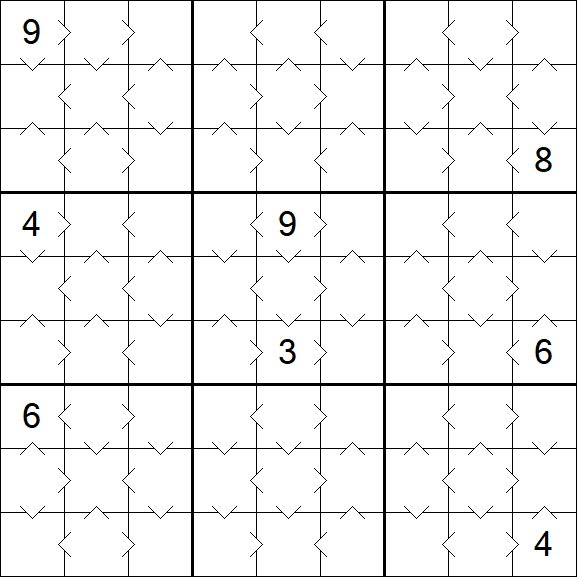 Chain Sudoku 6x6 - Easy 