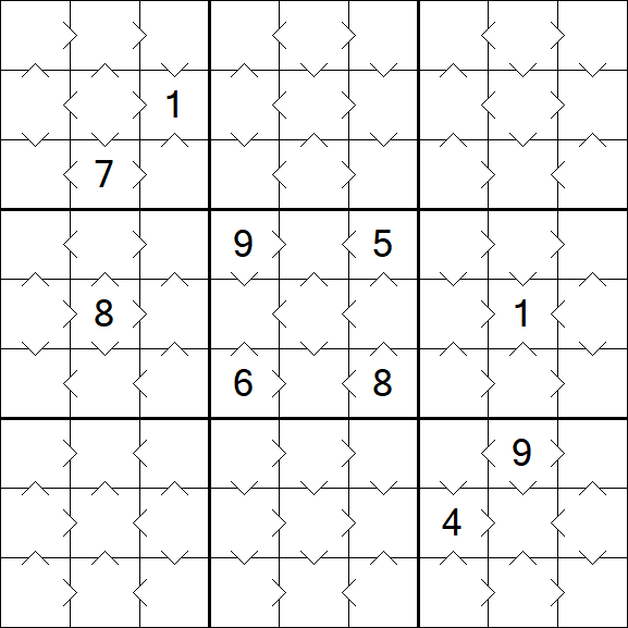Greater Than Sudoku - Fácil