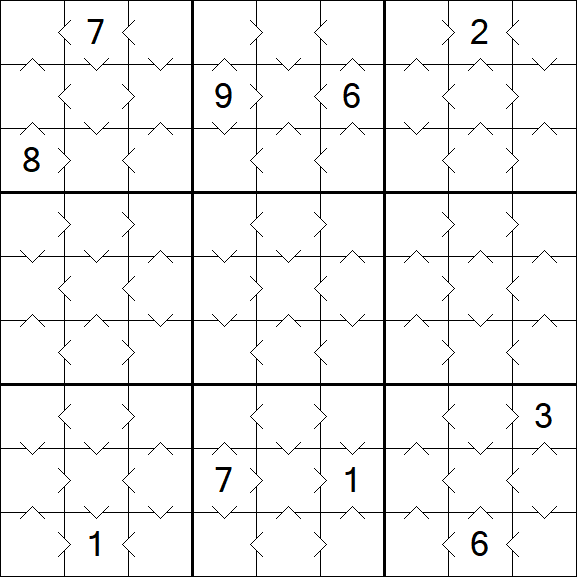 Greater Than Sudoku - Fácil