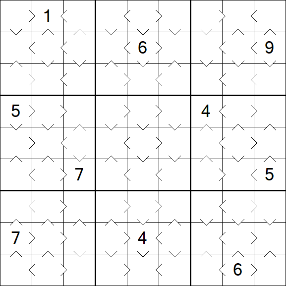 Greater Than Sudoku - Fácil
