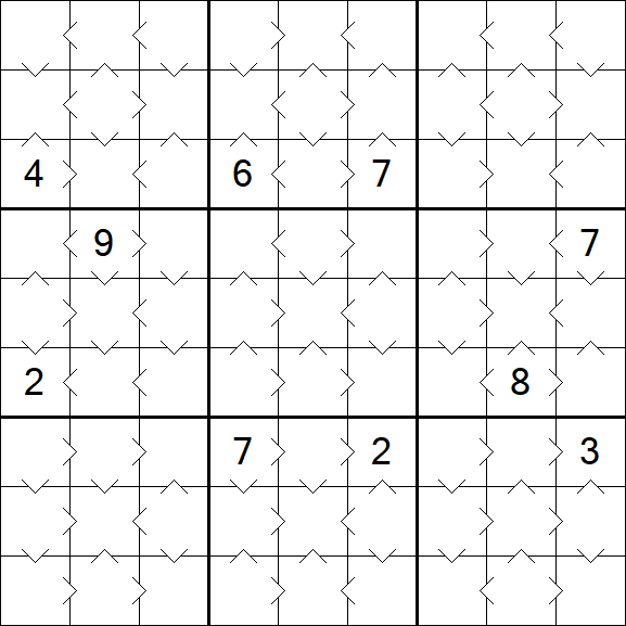 Greater Than Sudoku - Fácil