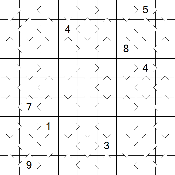 Greater Than Sudoku - Fácil