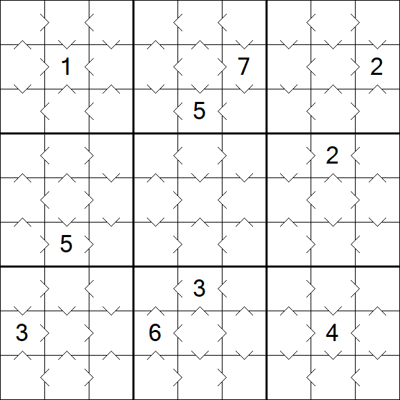 Greater Than Sudoku - Fácil