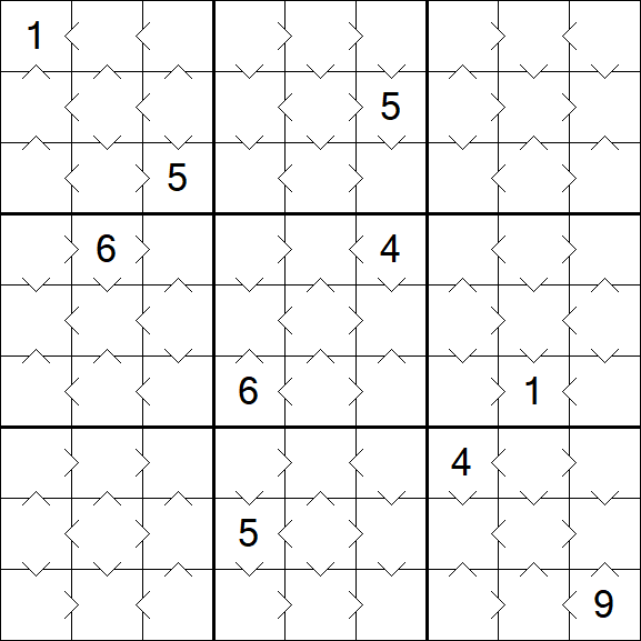 Greater Than Sudoku - Fácil