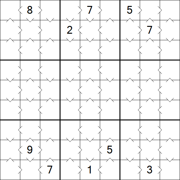 Greater Than Sudoku - Easy
