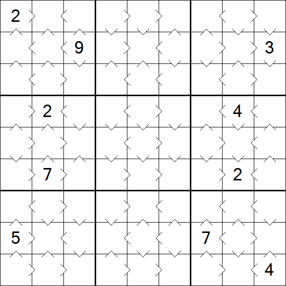 Greater Than Sudoku - Easy