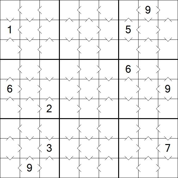 Greater Than Sudoku - Easy