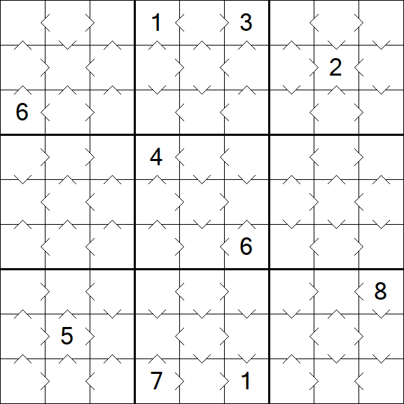 Greater Than Sudoku - Easy