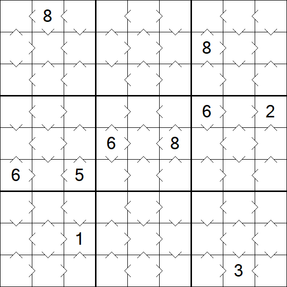 Greater Than Sudoku - Easy