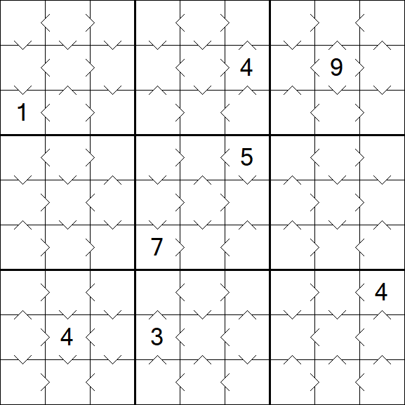 Greater Than Sudoku - Easy