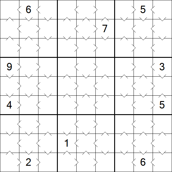 Greater Than Sudoku - Easy