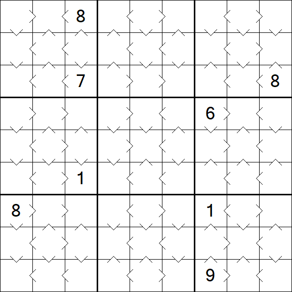 Greater Than Sudoku - Easy