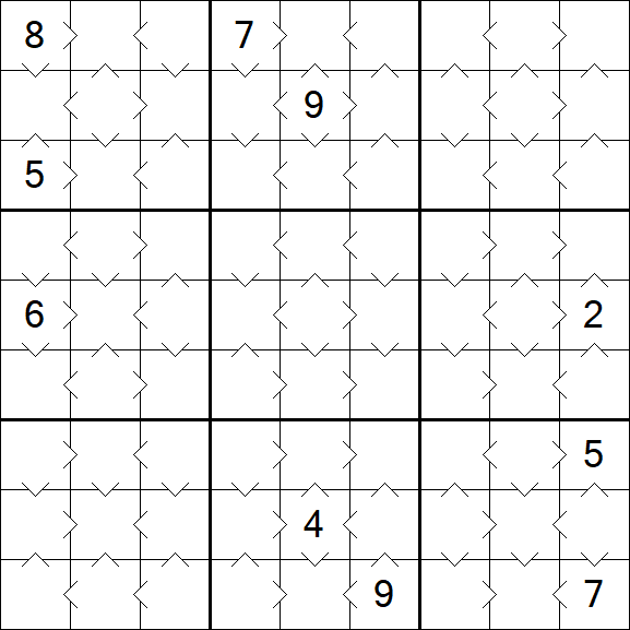 Greater Than Sudoku - Easy