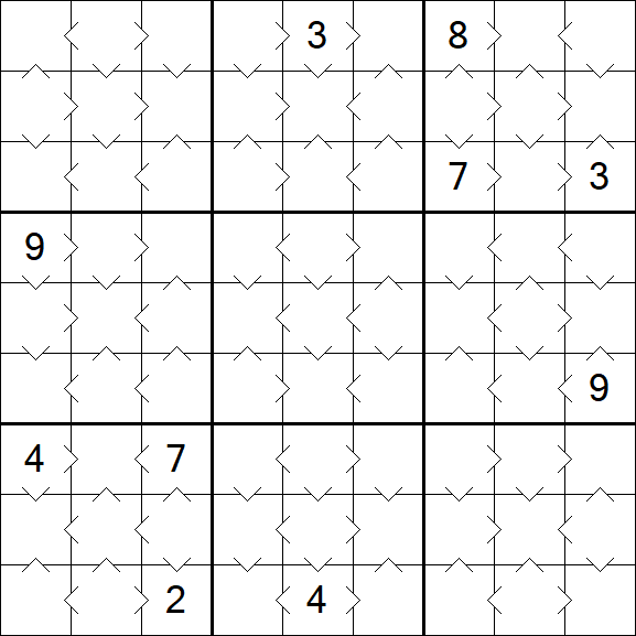 Greater Than Sudoku - Easy
