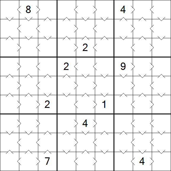 Greater Than Sudoku - Fácil