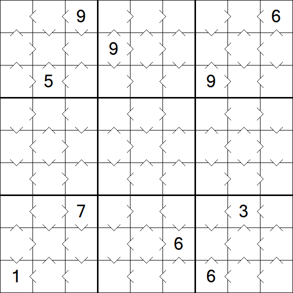 Greater Than Sudoku - Fácil