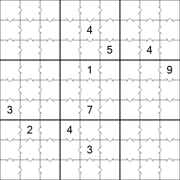 Greater Than Sudoku - Fácil