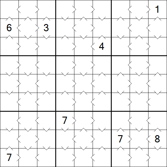 Greater Than Sudoku - Einfach