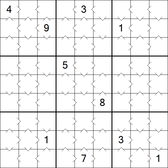 Greater Than Sudoku - Einfach