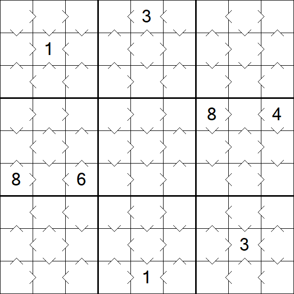 Greater Than Sudoku - Easy
