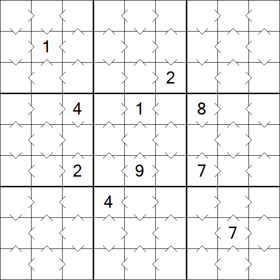 Greater Than Sudoku - Easy
