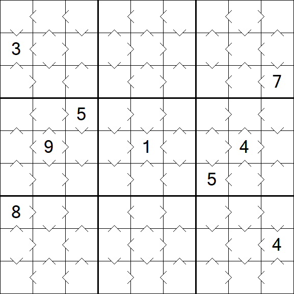 Greater Than Sudoku - Fácil