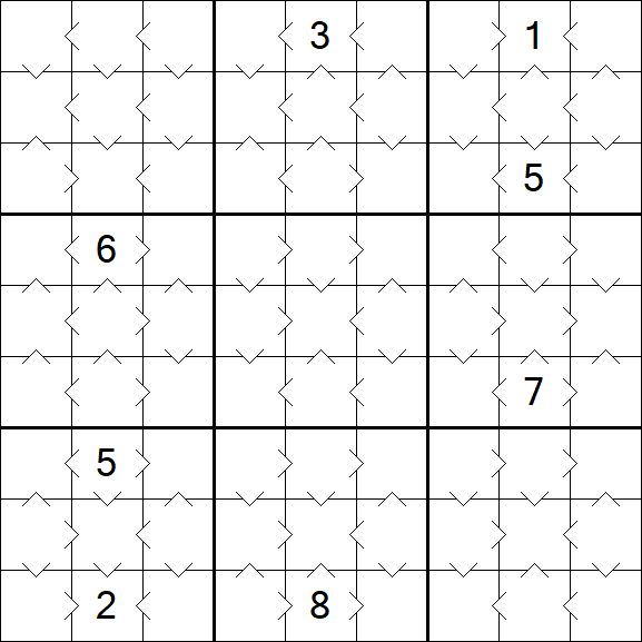 Greater Than Sudoku - Fácil