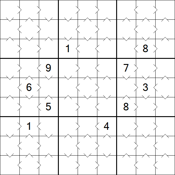 Greater Than Sudoku - Fácil