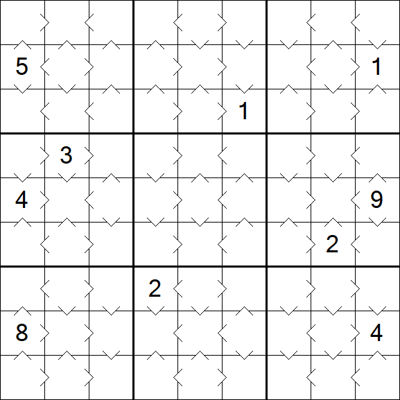 Greater Than Sudoku - Fácil