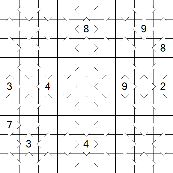 Greater Than Sudoku - Fácil
