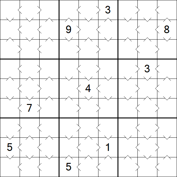 Greater Than Sudoku - Easy