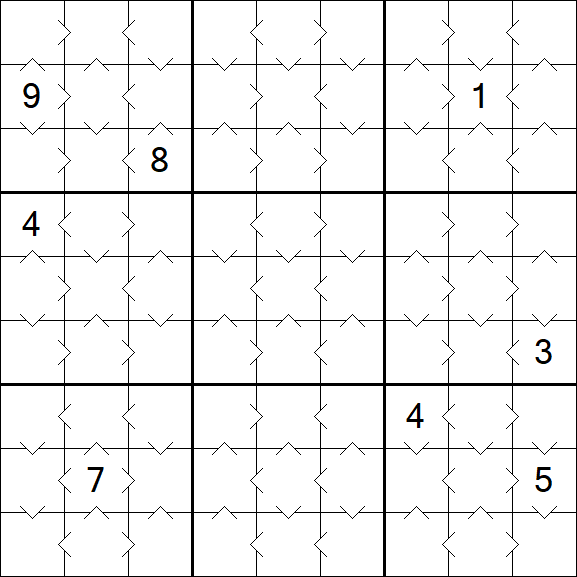 Greater Than Sudoku - Einfach