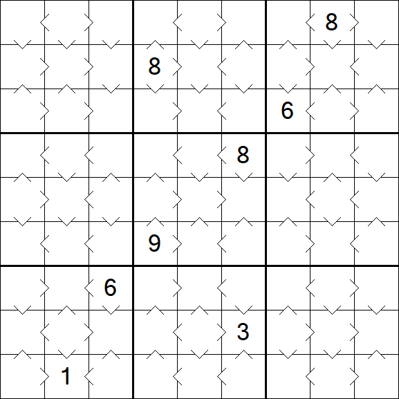 Greater Than Sudoku - Fácil