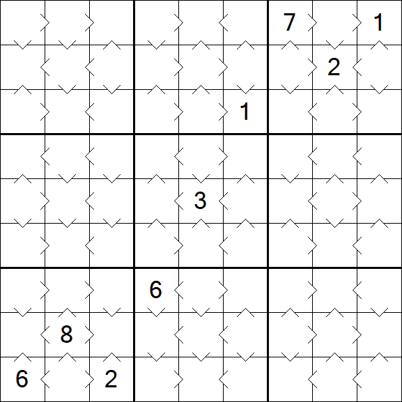 Greater Than Sudoku - Fácil