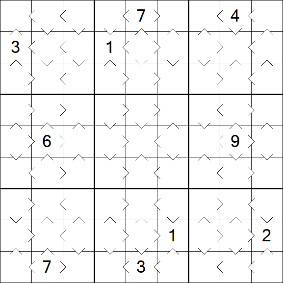 Greater Than Sudoku - Fácil