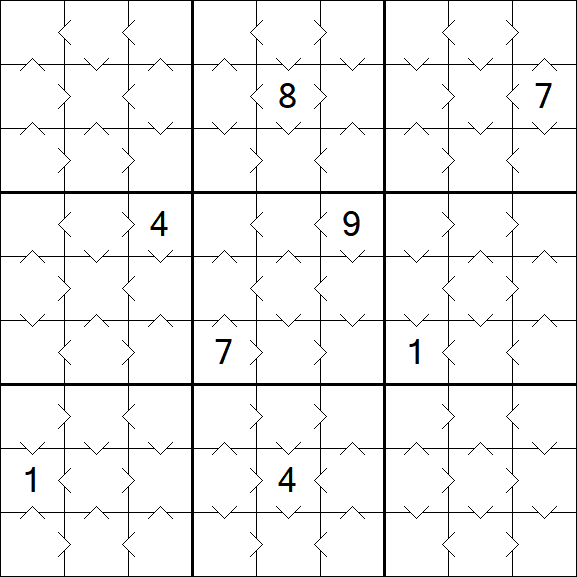 Greater Than Sudoku - Fácil