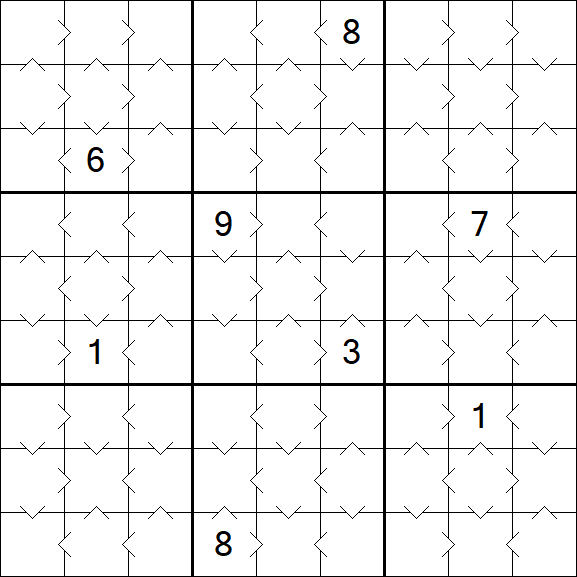 Greater Than Sudoku - Fácil