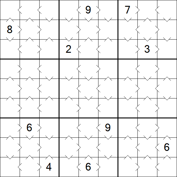 Greater Than Sudoku - Fácil