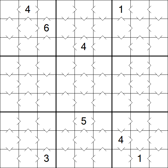 Greater Than Sudoku - Einfach
