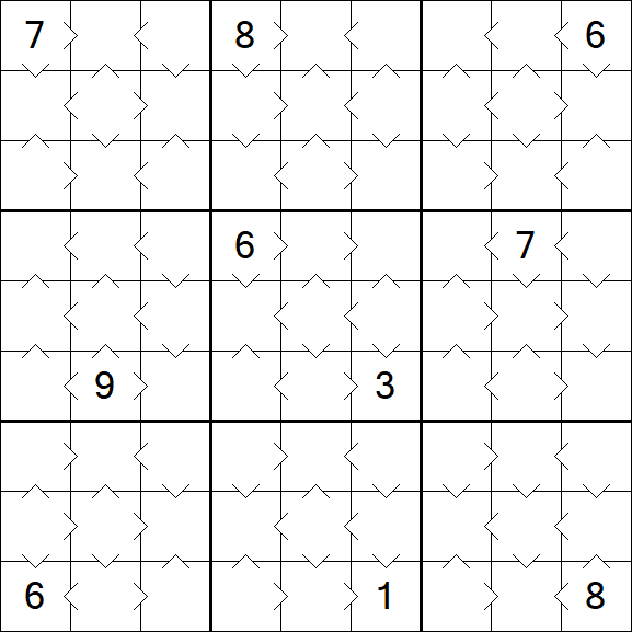 Greater Than Sudoku - Fácil