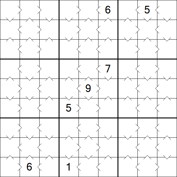 Greater Than Sudoku - Fácil