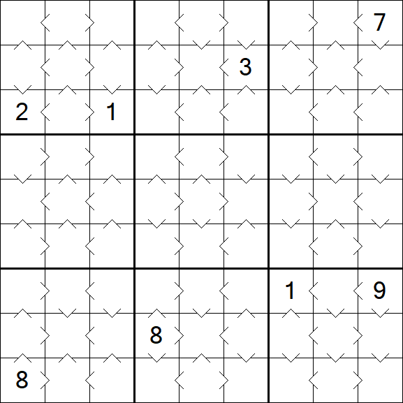 Greater Than Sudoku - Fácil