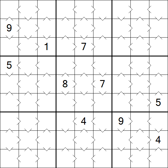 Greater Than Sudoku - Fácil