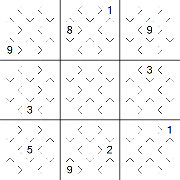 Greater Than Sudoku - Einfach