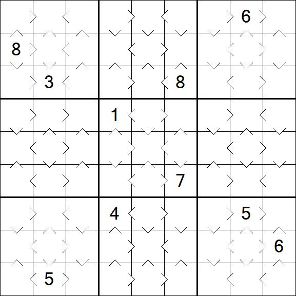Greater Than Sudoku - Einfach