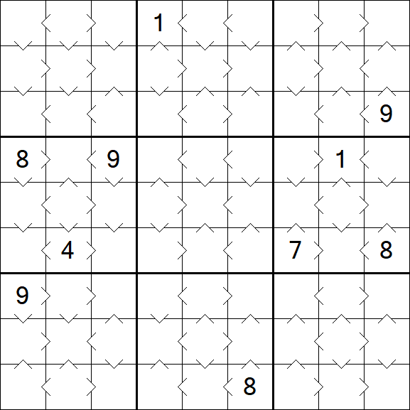 Greater Than Sudoku - Einfach